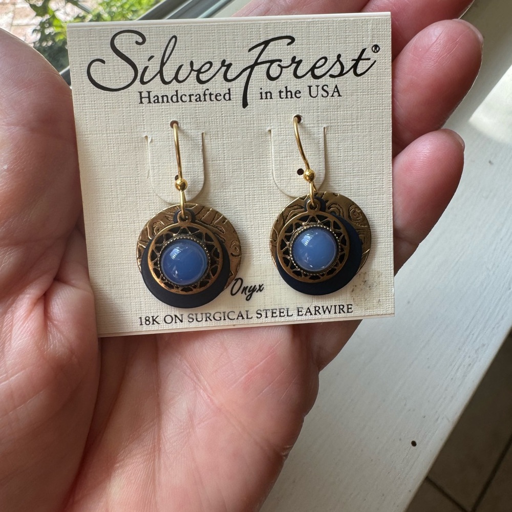 Silver Forest Onyx Earrings